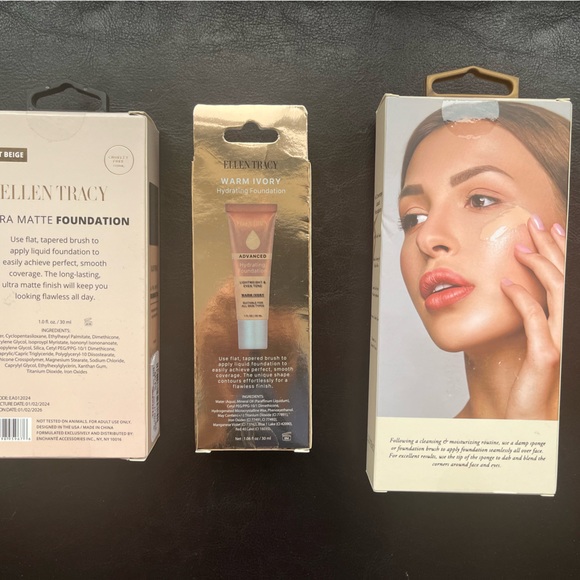 NWT ELLEN TRACY Liquid Foundation Shade Warm Ivory Full Coverage High Performanc - Picture 2 of 3